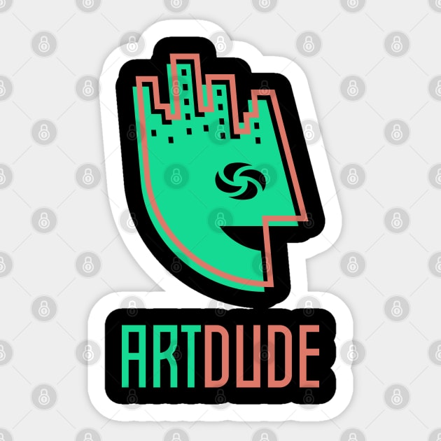 YourArtDude Logo In Green And Red Sticker by yourartdude